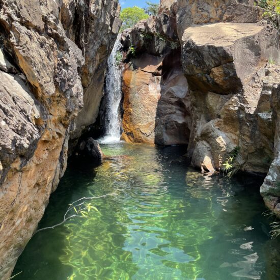 Waterfall in the heart of Chapada dos Veadeiros National Park"